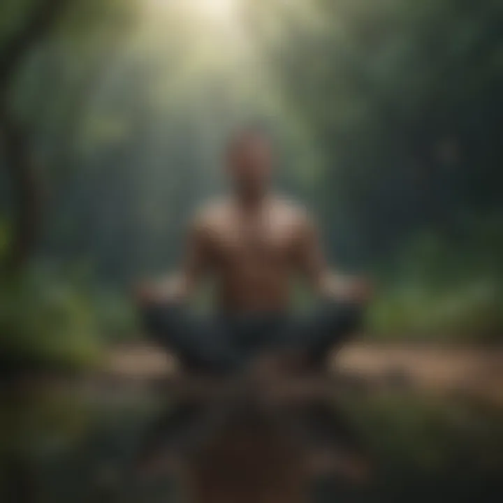 A person meditating in a tranquil environment, illustrating emotional balance