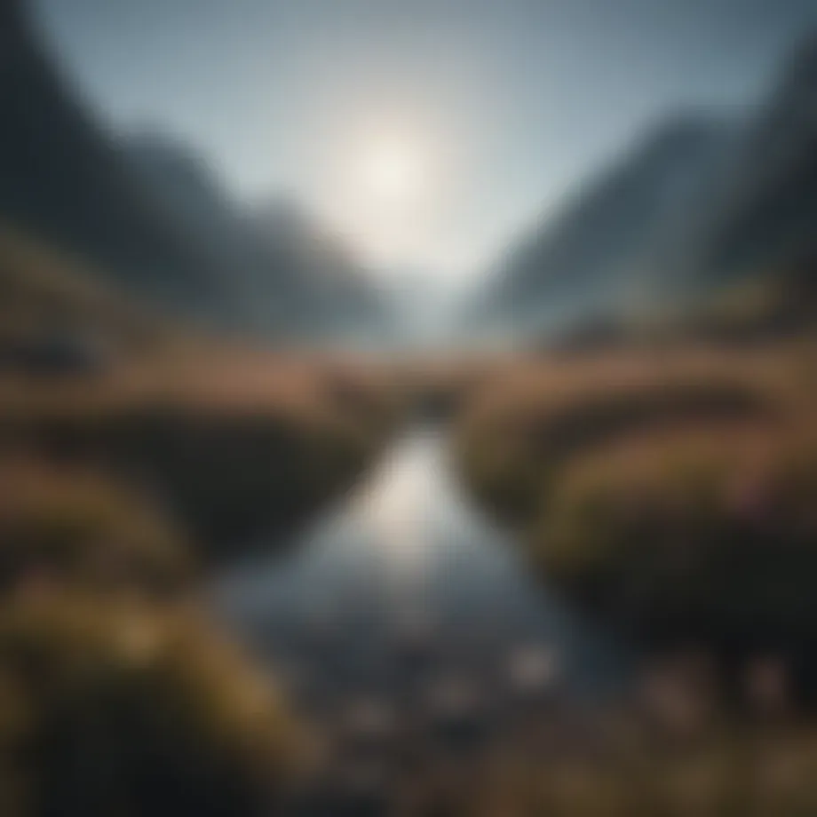 A serene landscape representing tranquility and self-reflection