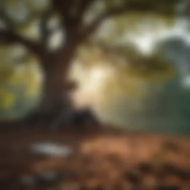 A person journaling under a tree, symbolizing introspection