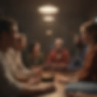 Fostering Connections Through Open Dialogue A group of diverse individuals engaging in a supportive conversation