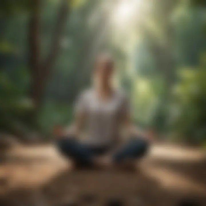 A person meditating in a tranquil setting