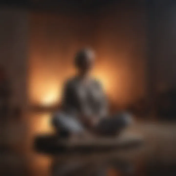 A person practicing mindfulness in a calm environment