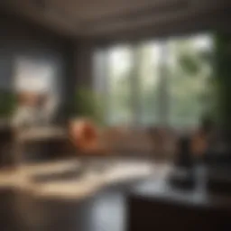 A tranquil workspace designed for stress reduction