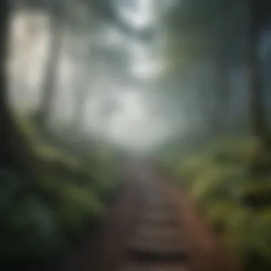 Finding Clarity in Confusion A serene landscape with a winding path disappearing into the fog