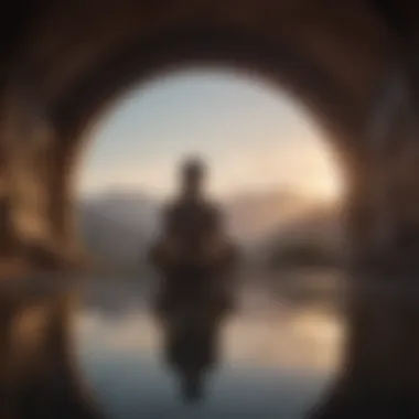 The Power of Reflection in Coping A peaceful scene with a person reflecting in solitude