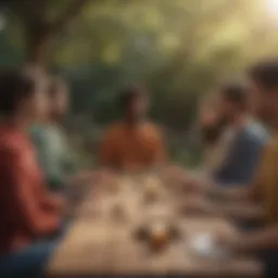 A vibrant gathering illustrating diverse social interactions