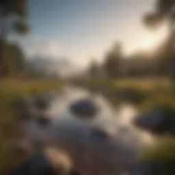 A serene landscape illustrating tranquility