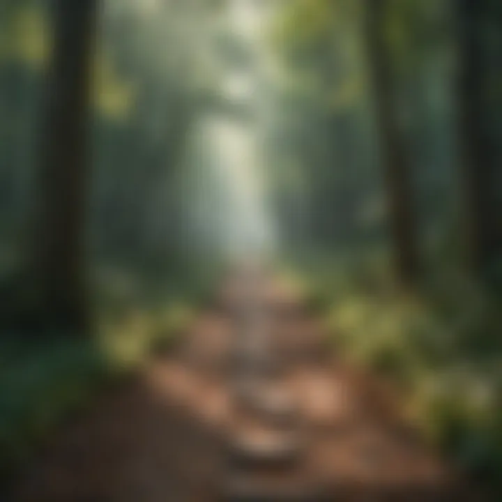 A vibrant path through a forest, representing the journey of overcoming stagnation