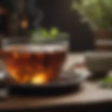 Savoring the Moment Close-up of fragrant herbal tea