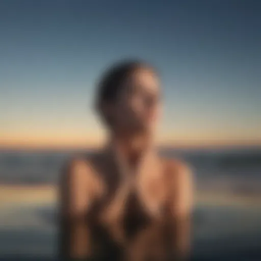 A tranquil scene representing self-reflection and contemplation