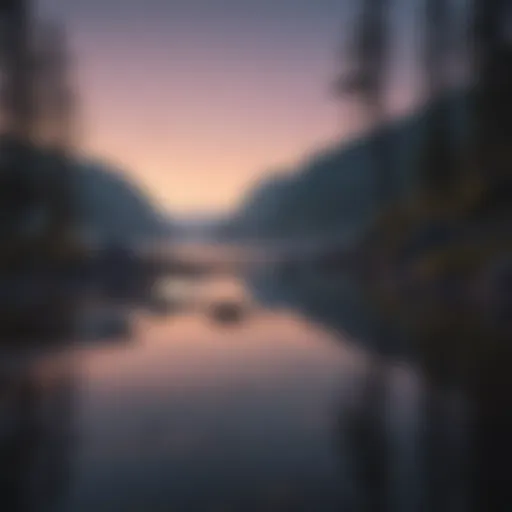 A tranquil landscape during twilight, symbolizing reflection and introspection.