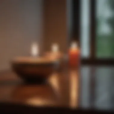 Cultivating Inner Peace A meditative scene with candles and soft light, evoking peace and stillness.