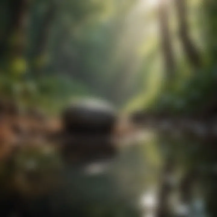 Mindfulness quote with a tranquil setting