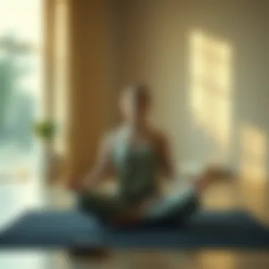 Mindfulness and Self-Worth A tranquil meditation space, illustrating mindfulness and reflection