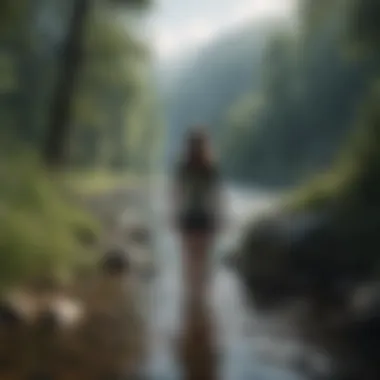 Empowering message against a peaceful landscape
