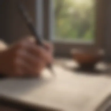Journaling for Mindful Transformation An open journal with a pen, symbolizing reflection