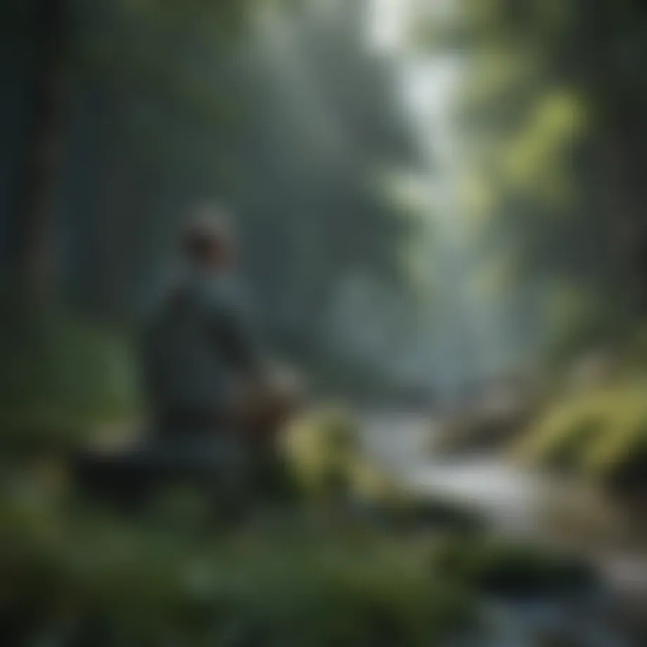 Serene nature landscape promoting mindfulness