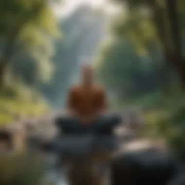 Mindfulness Practice in Nature An individual practicing mindfulness amidst nature