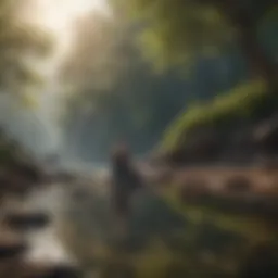 A serene landscape promoting mindfulness
