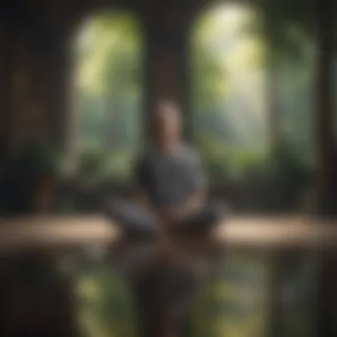Individual meditating in a peaceful environment