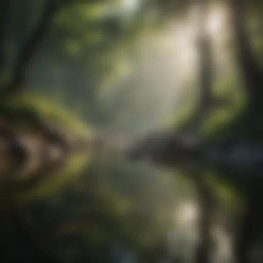 Serene landscape reflecting tranquility