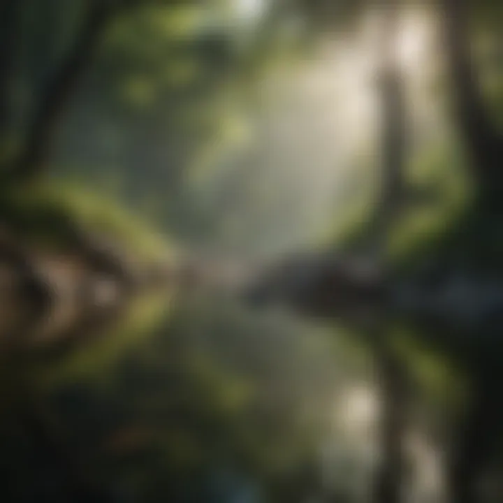 Serene landscape reflecting tranquility