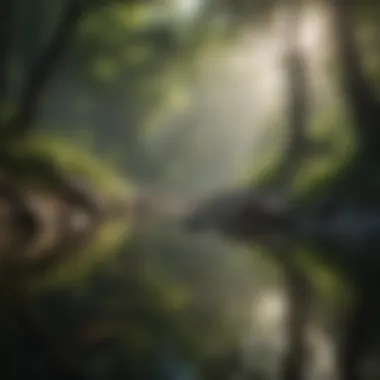 Tranquility in Nature Serene landscape reflecting tranquility
