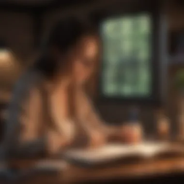 Reflective Writing for Emotional Clarity Woman journaling in a cozy space