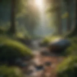 Serene landscape promoting mindfulness
