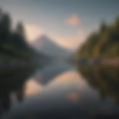 Tranquility and Self-Reflection A serene landscape representing tranquility and self-reflection