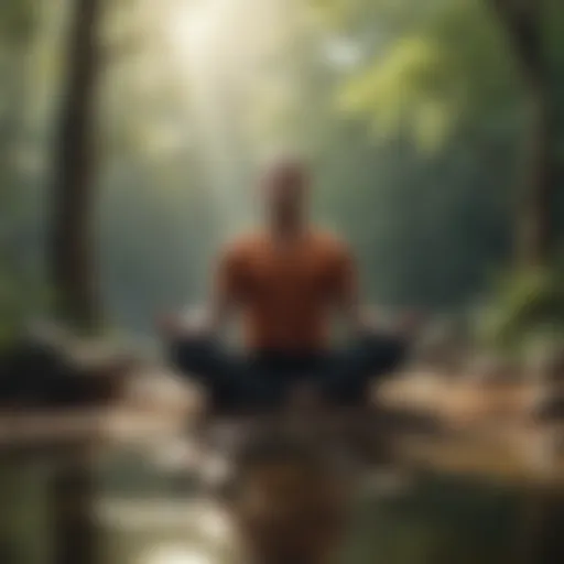 A person meditating in a serene environment, embodying mindfulness