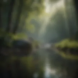 A tranquil scene depicting nature's calming effect on the mind