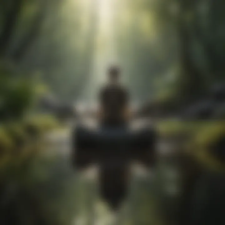 Person practicing mindfulness in a calm environment