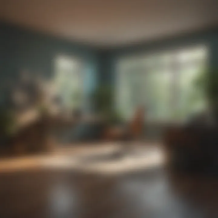 A serene workspace with calming colors