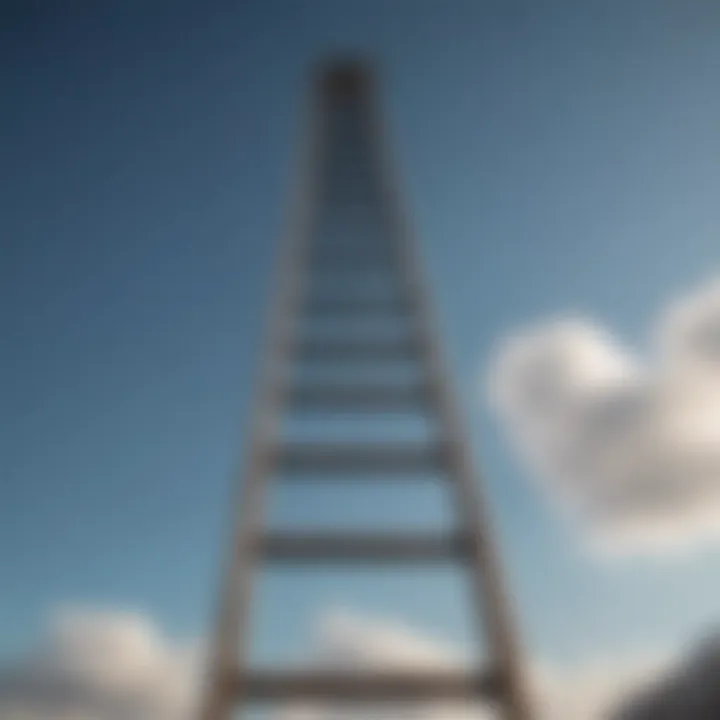 A ladder leading upwards, symbolizing personal growth.