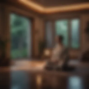 Meditation Practices for Better Sleep A calming meditation space with soft lighting