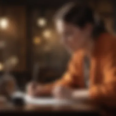 The Power of Reflective Writing A serene individual engaged in reflective journaling