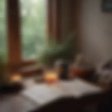 Engaging in Relaxing Activities Before Bed A cozy reading nook with a cup of herbal tea and a book
