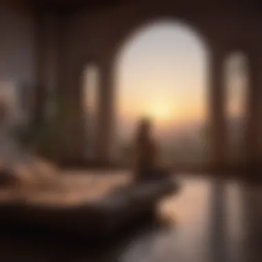 Mindfulness Meditation for Better Sleep A peaceful person practicing mindfulness meditation in a tranquil setting