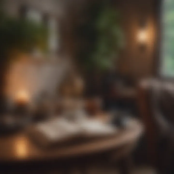 A cozy nook with a book and a cup of herbal tea.