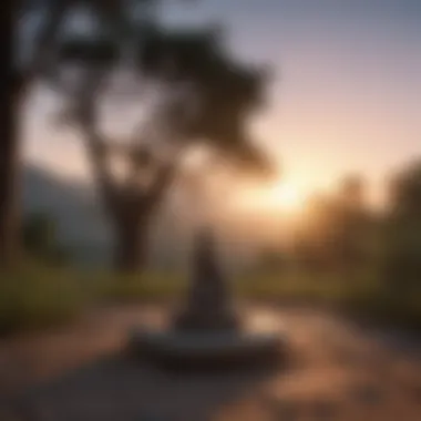 Tranquil Outdoor Meditation A peaceful outdoor scene at dusk, ideal for meditation.
