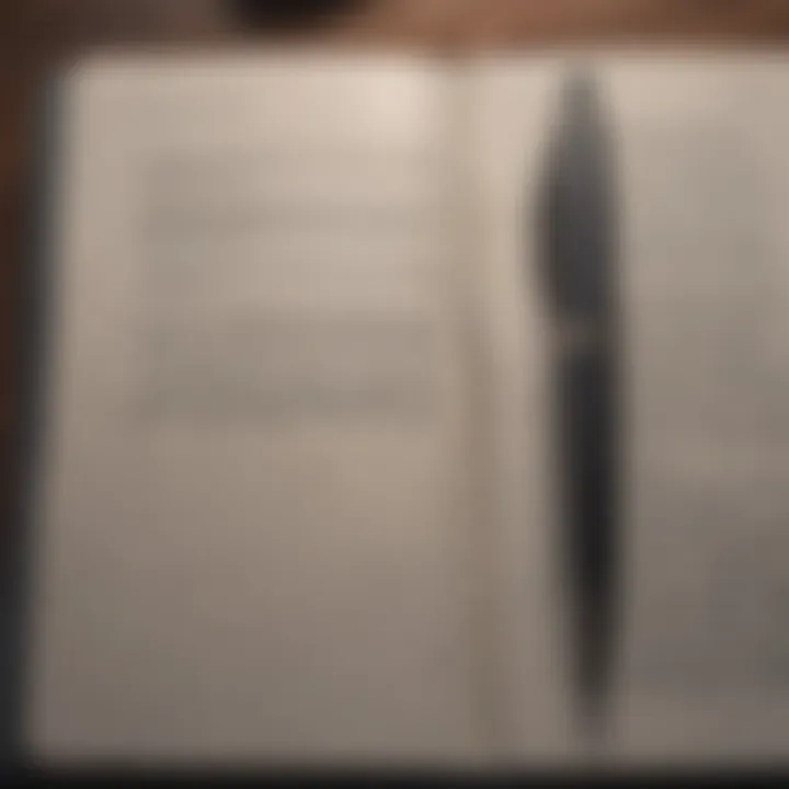 A close-up of a journal and pen for introspection