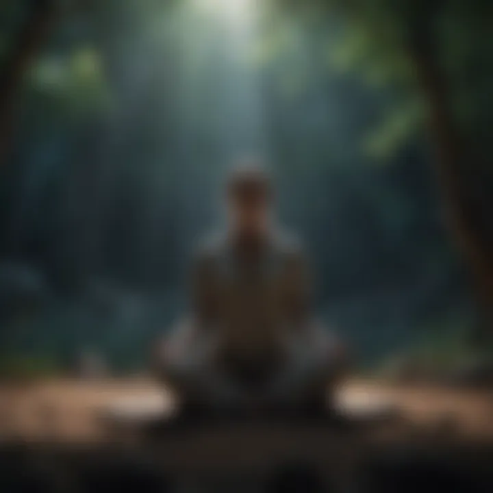 Person meditating in a tranquil setting