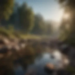 A serene landscape promoting calmness and relaxation