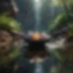 Visualization of stress management techniques in a serene environment