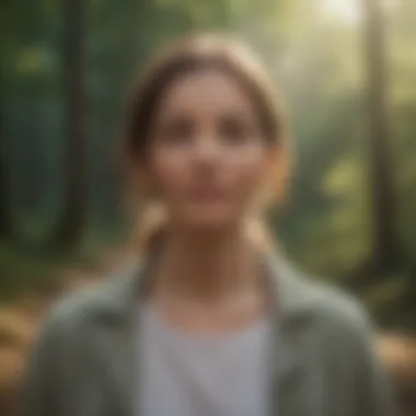 A person practicing mindfulness in nature