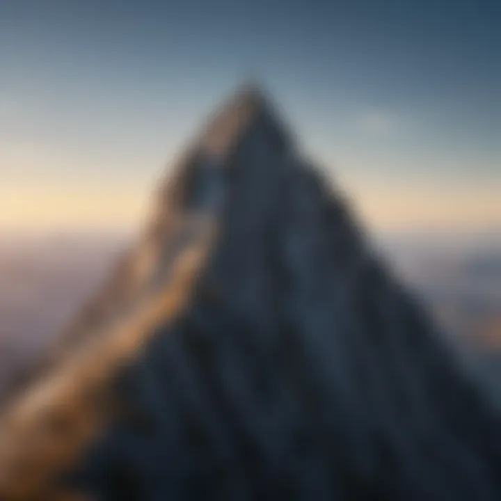 A mountain peak with a clear sky, symbolizing achievement and resilience