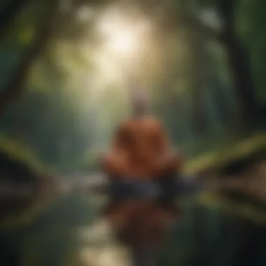 Depiction of a tranquil mind meditating amidst nature