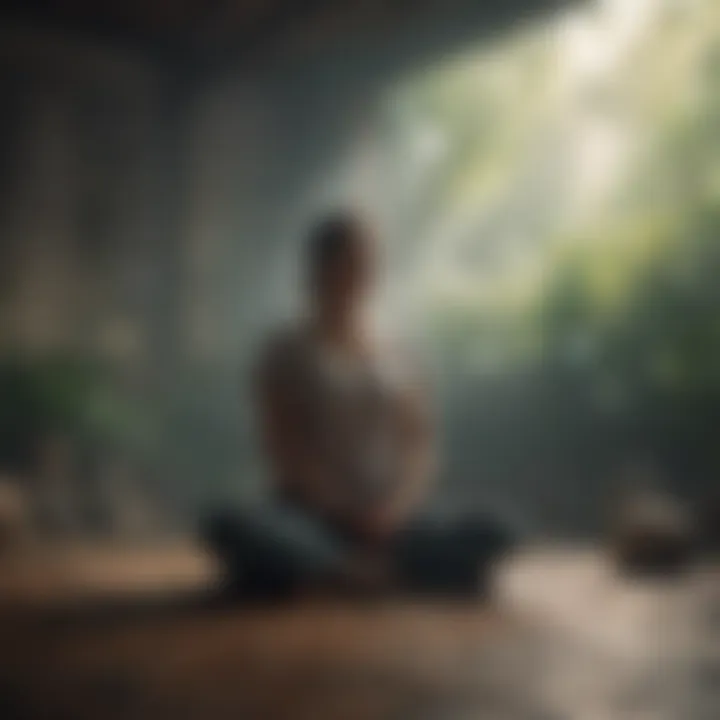 A person meditating in a calm environment