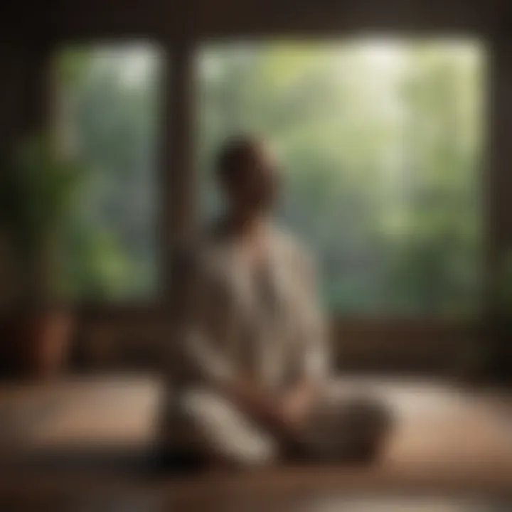 A person meditating in a quiet space